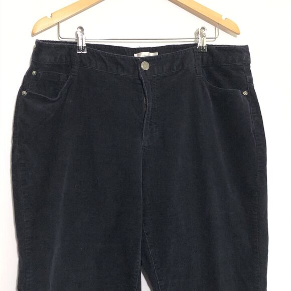 CJ Banks Corduroy Pants Women's 16W Black Straight Leg Pinwhale - Picture 5 of 9